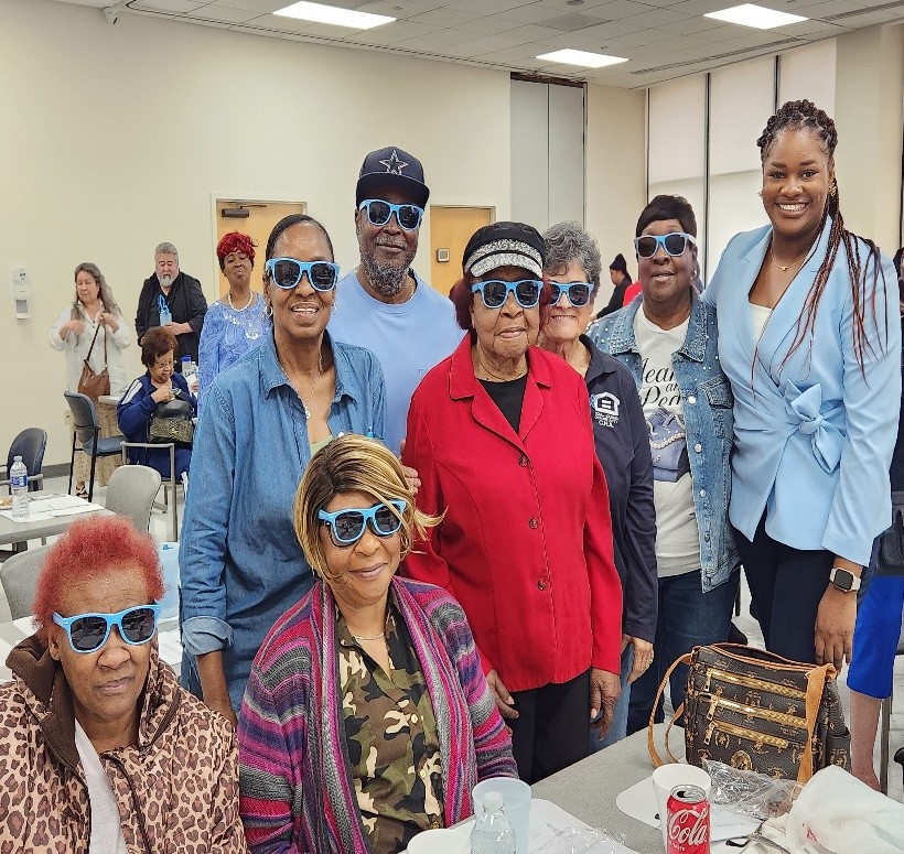 Residents attending a community event