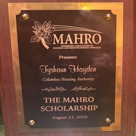 MAHRO scholarship award presented to Tyshawn Hayden